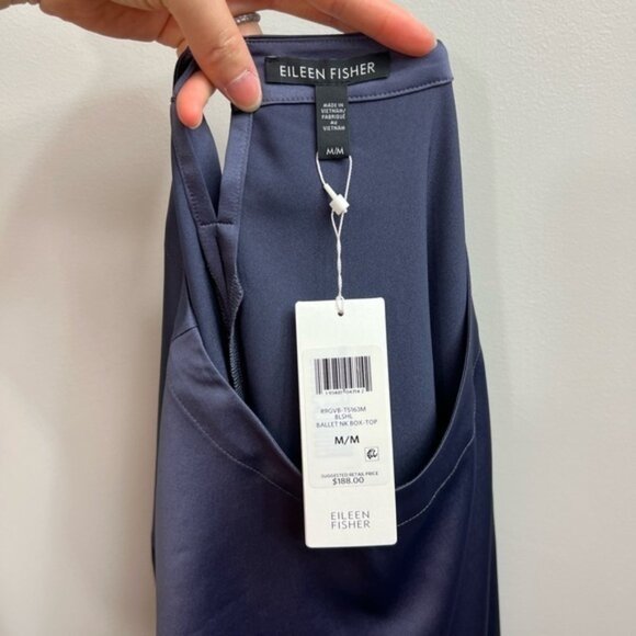 Eileen Fisher Purple Satin Blouse - Picture 12 of 12